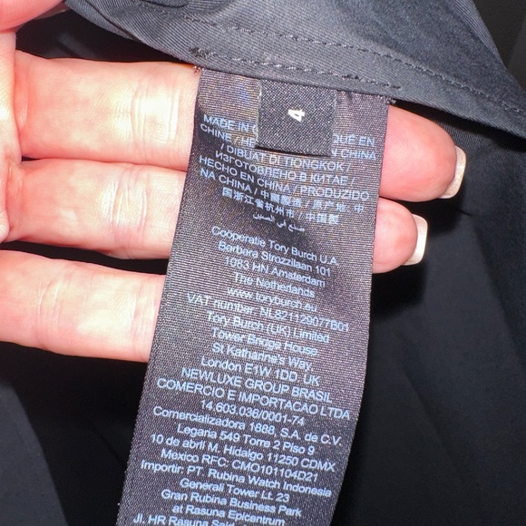 NWT Tory Burch Poplin Wrap Dress - Black - Size 4 - $798 - Picture 9 of 9